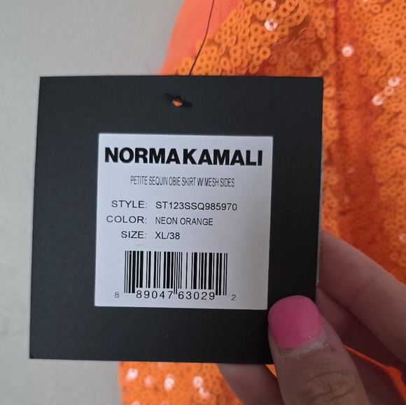 Norma Kamali Vibrant Orange Sequin Full Skirt Taylor Swift Life of a Showgirl - Picture 3 of 9